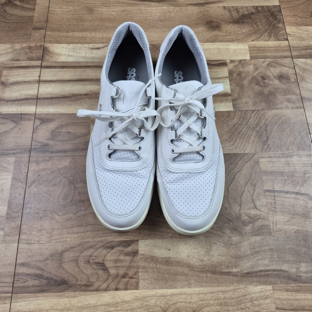 SAS Womens Lux White Perforated Sneakers Lace Up Athletic Shoes Size 12